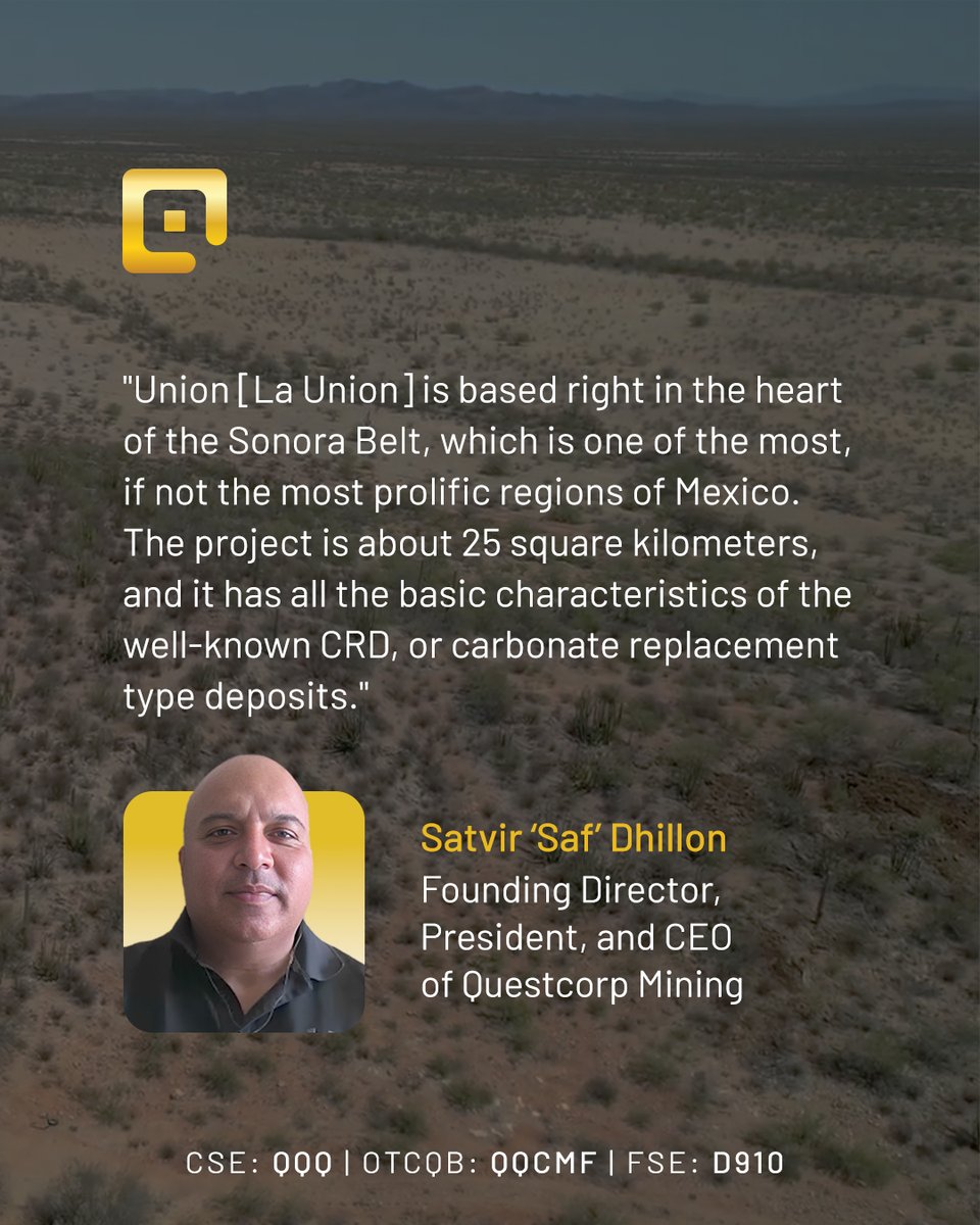 questcorpmining's tweet image. At the #LaUnionProject, drill targets show potential for significant discoveries. The project is well-positioned for near-term exploration across multiple mineralization levels.

Hear more: youtube.com/watch?v=Vv6Fv3…

🇨🇦 #CSE: $QQQ 🇺🇸 #OTCQB: #QQCMF 🇩🇪 #FSE: #D910