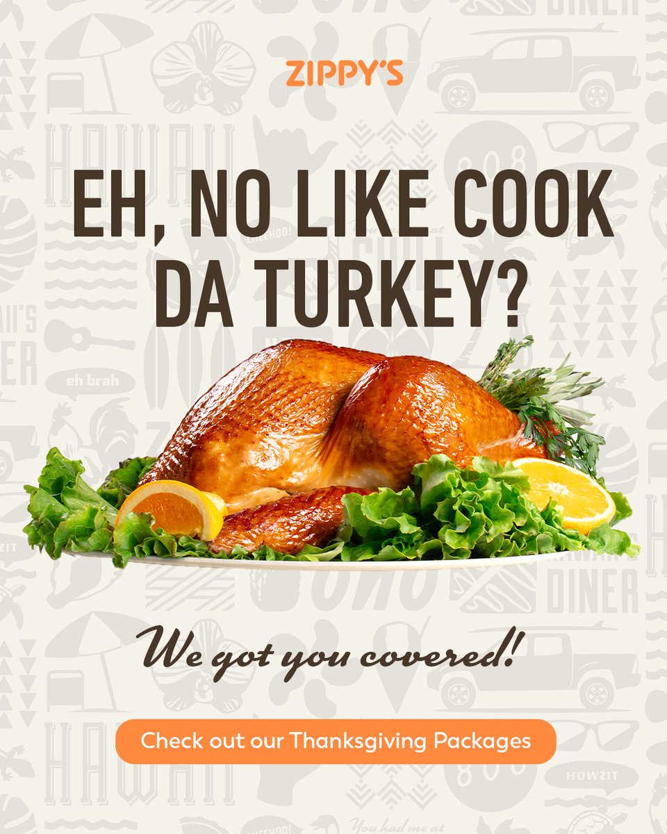 Zippys's tweet image. Receive a $25 Promotional Money Coupon with every Whole Turkey Package, or a $10 Promotional Money Coupon with every Half Turkey Package. 🍗

Items and prices vary by location. Not available in Las Vegas.