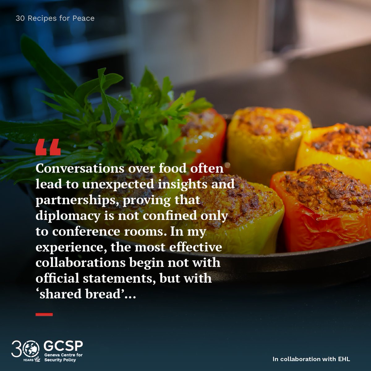 TheGCSP's tweet image. 🕊️ 30 Recipes for Peace is a metaphor for a shared table, a place where diverse voices come together, differences are not walls but ingredients that enrich conversation.

📖 Order now: bit.ly/4lV3aC9

#30RecipesForPeace #GCSP30