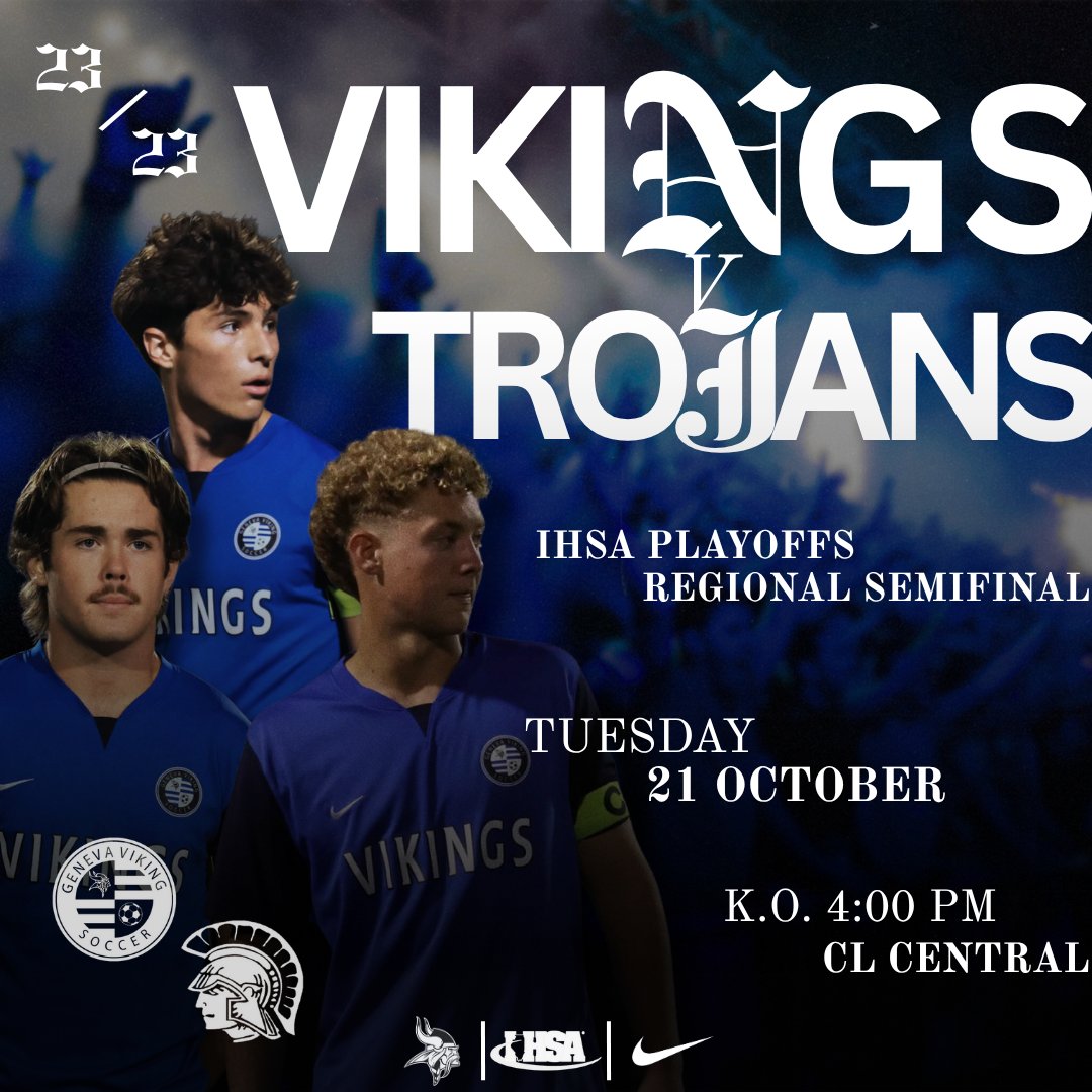 geneva_soccer's tweet photo. Matchday 23 is the Regional Semifinal! The Vikings travel to Crystal Lake Central to take on Cary-Grove 💪

#GHSCG || #VikingSoccer https://t.co/V3JPlmJpUF