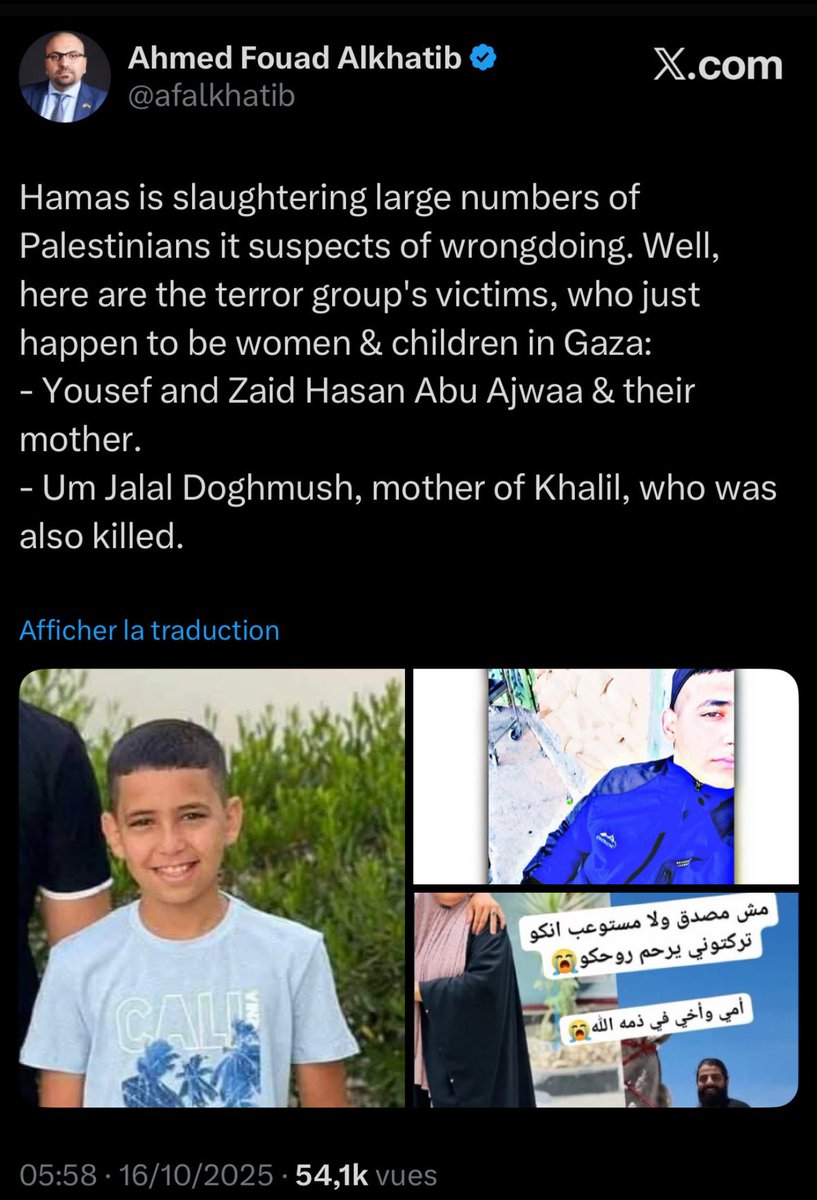 🇵🇸 <a href="/RimaHas/">Rima Hassan</a> fait l'apologie du massacre de femmes et d'enfants palestiniens par les terroristes du Hamas à Gaza.