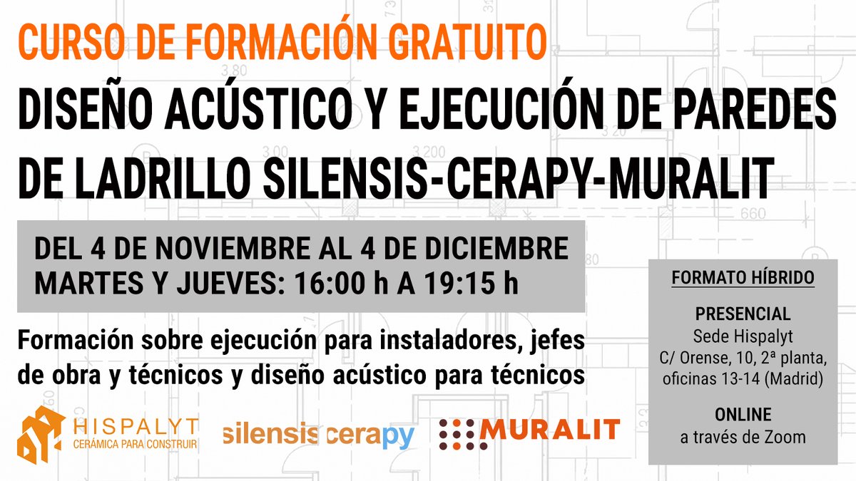 📚 ¿Quieres aprender a diseñar y ejecutar paredes cerámicas con alto aislamiento acústico? Hispalyt organiza este curso para instaladores, jefes de obra, técnicos y proyectistas, donde se abordarán tanto los fundamentos del sistema Silensis como las herramientas de diseño