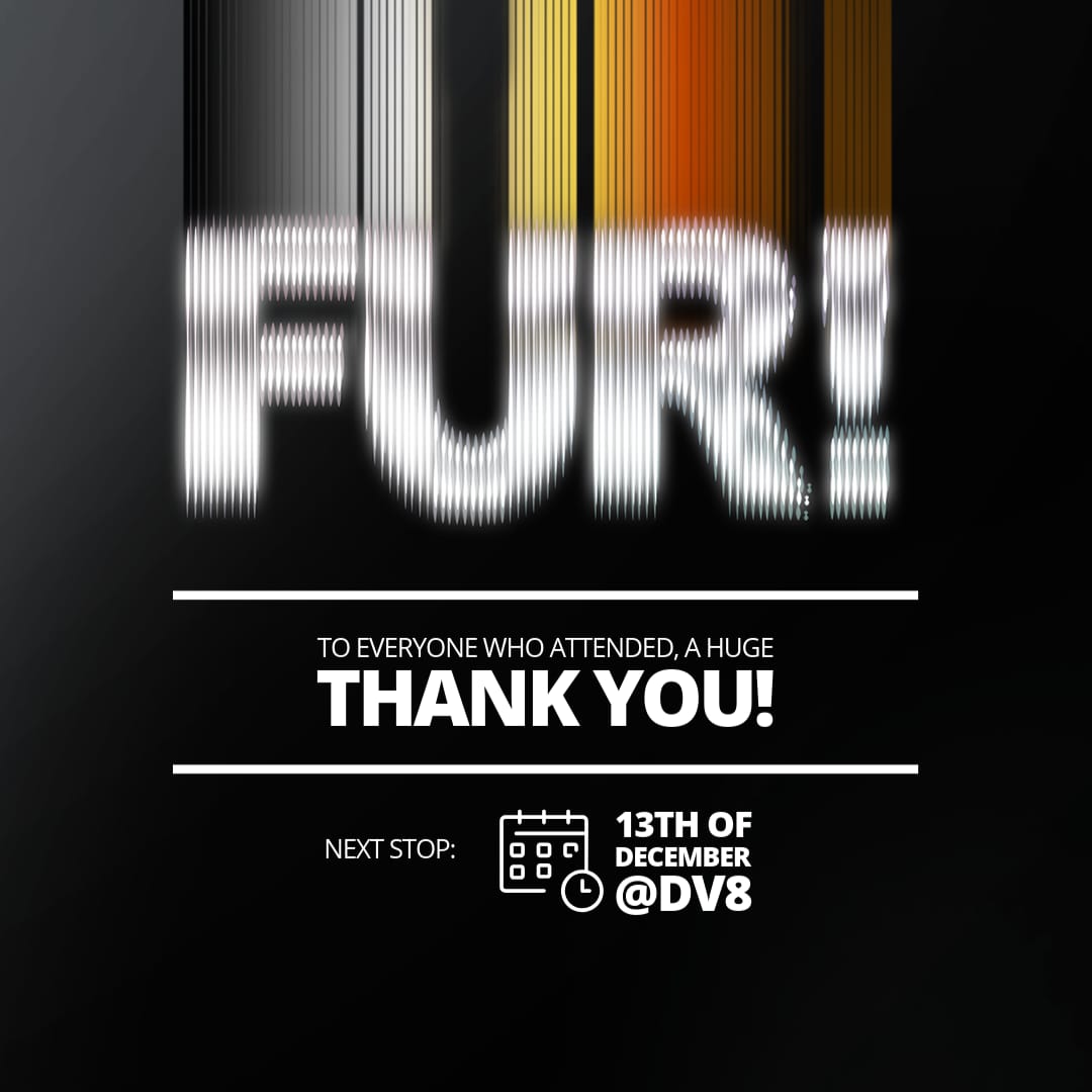 Another unforgettable FUR! packed with energy, smiles, and plenty of furry fun.
Couldn’t make it? Don’t miss the next one — FUR! returns on December 13th at DV8.
#FURDublin #BearCommunity #DublinBears #BearParty #BeardedAndProud #OsosFiesta #Ursos