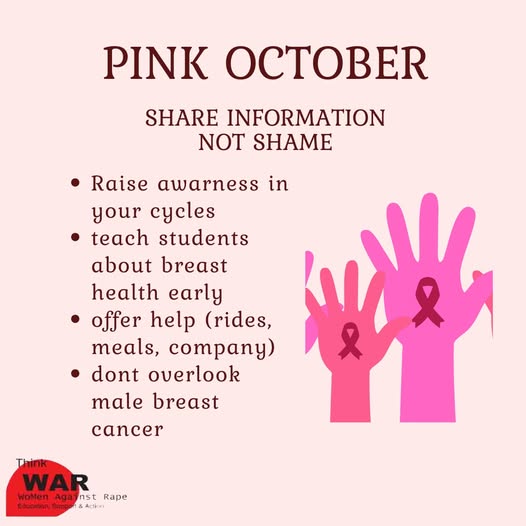 warbotswana's tweet photo. Breast Cancer Awareness Month 2025
2 million women each year- you are not alone

self breast exam: https://t.co/iJLVLjkb0I https://t.co/bUuxeWKuv2