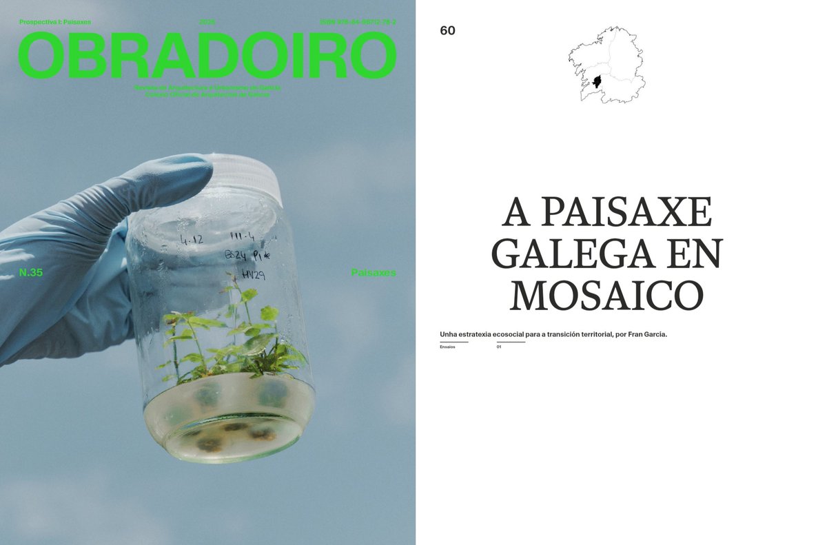 Revista Obradoiro #35 - Paisaxes 
--
Neste #DíaInternacionaldaPaisaxe partillamos o noso contributo: a paisaxe galega en mosaico, unha estratexia ecosocial para a transición territorial

Infinito agradecemento á equipa editorial e parabéns polo traballo. 

Seguimos #paisaxeando