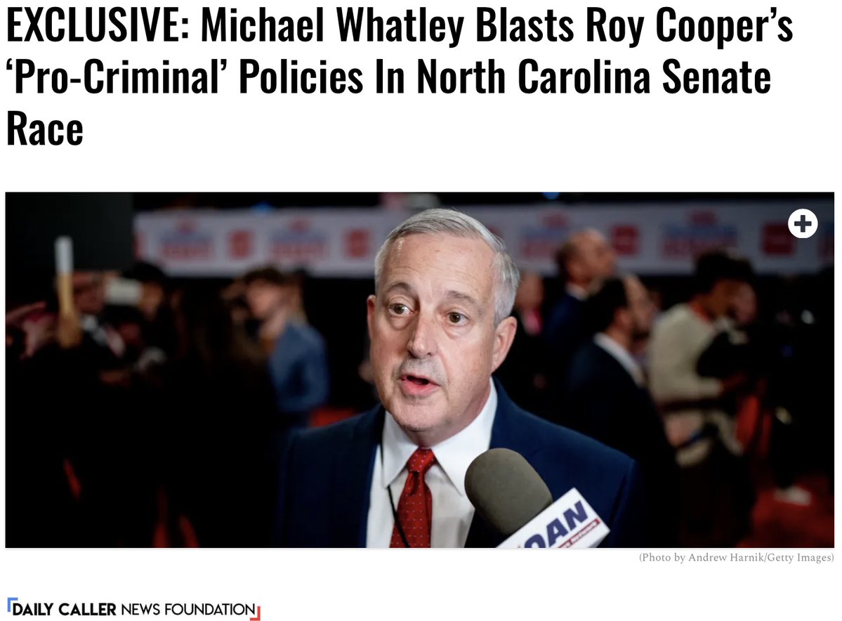 🚨 The top GOP candidate in a key Senate race is making CRIME a major issue in the 2026 midterms. 🚓🐘🗳️

Michael Whatley is hammering likely Dem opponent Roy Cooper’s track record on law-and-order issues from when he served as North Carolina's governor.

<a href="/packreports/">Adam Pack</a> 👇