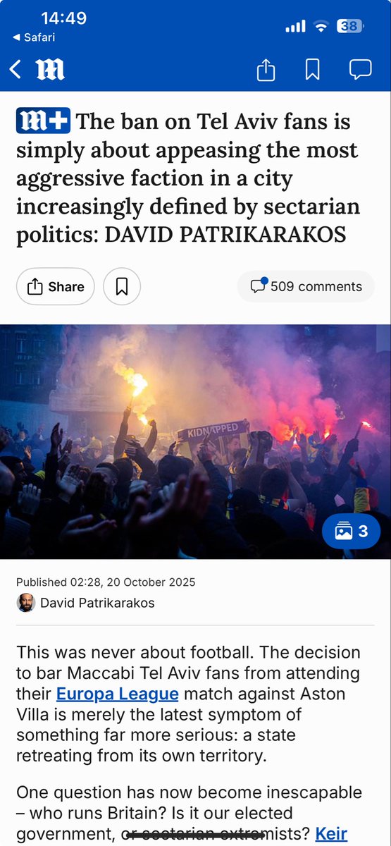 Powerful from <a href="/dpatrikarakos/">David Patrikarakos</a> on the sectarianism which is using our liberal democracy against us.

Link below