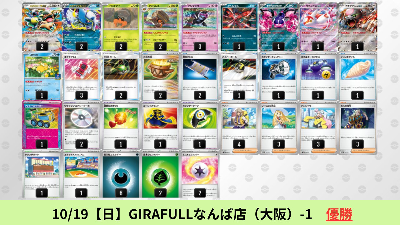 【シティリーグ優勝】10/13 メガアブソルex デッキ 構築済み ポケカ シティリーグ優勝】10/13 メガアブソルex デッキ 構築済み ポケカ