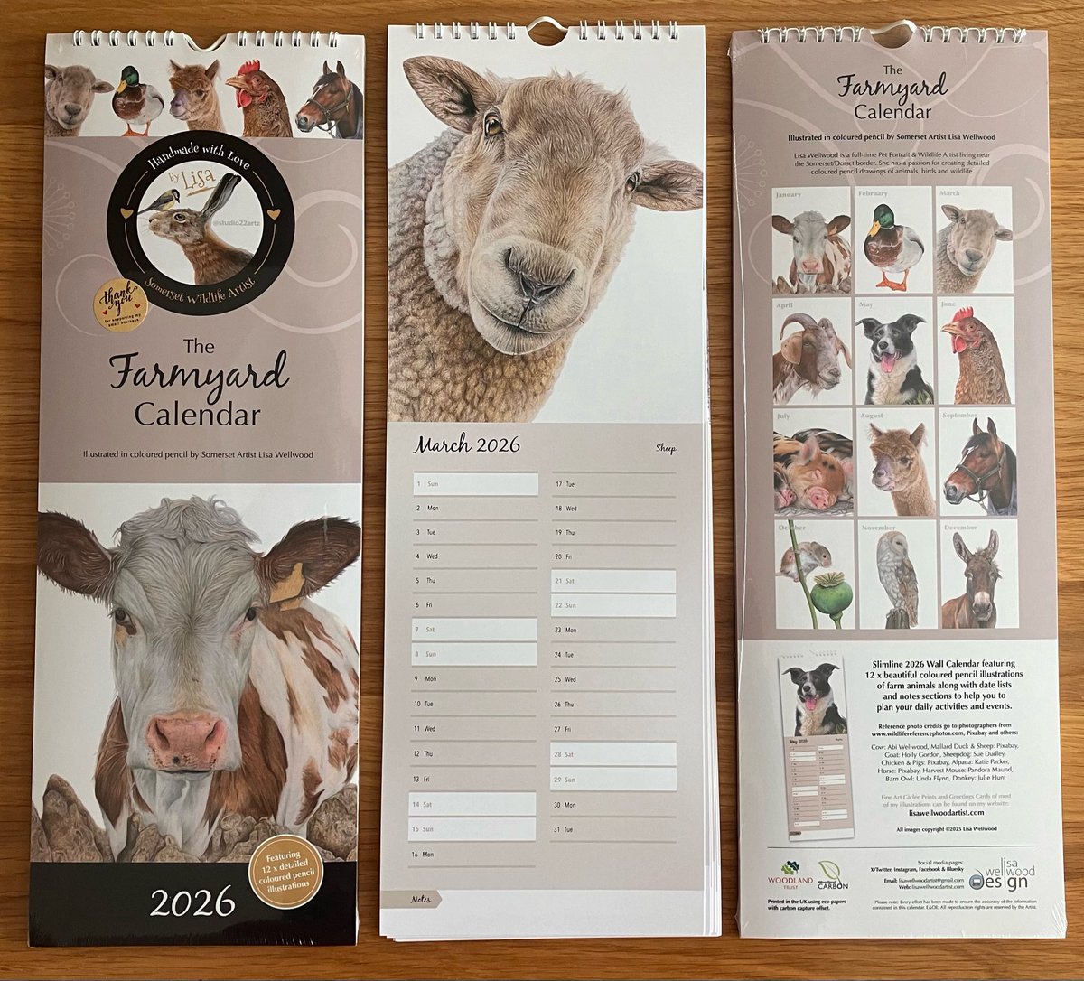 Sharing my farmyard calendar in case anyone else is interested. Still have stock available. Months of work. Premium quality and featuring scans of my drawings. Every sale really does help a struggling small business like mine. Lisawellwoodartist.com #art #drawing #farmanimals