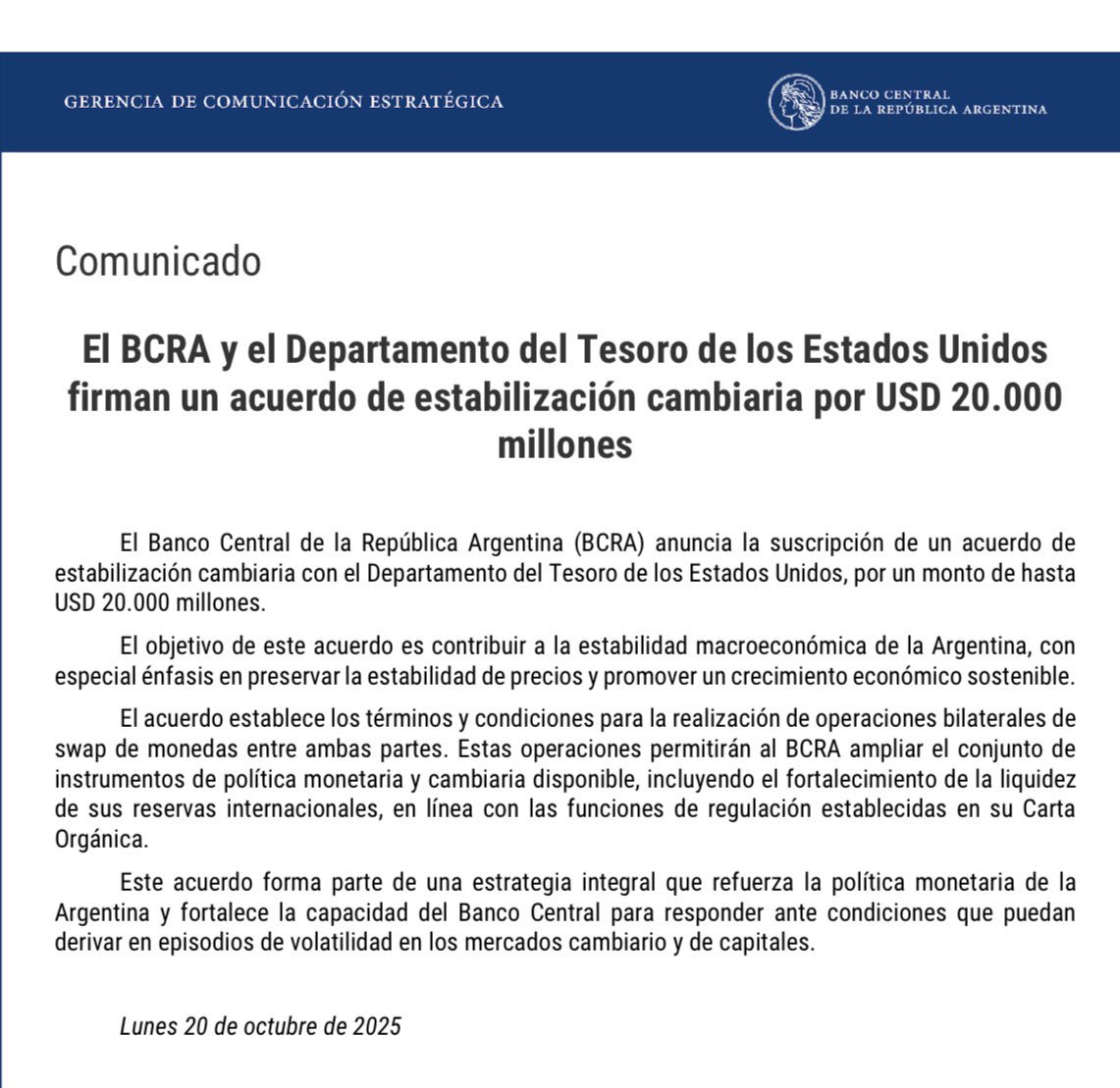 Un swap de monedas es un contrato donde las dos partes se endeudan en la moneda contraria. Argentina en 20000 millones de USD y USA en una cantidad de pesos que desconocemos. Y las partes se pagan mutuamente intereses mientras no se reviertan los préstamos que los swaps implican.