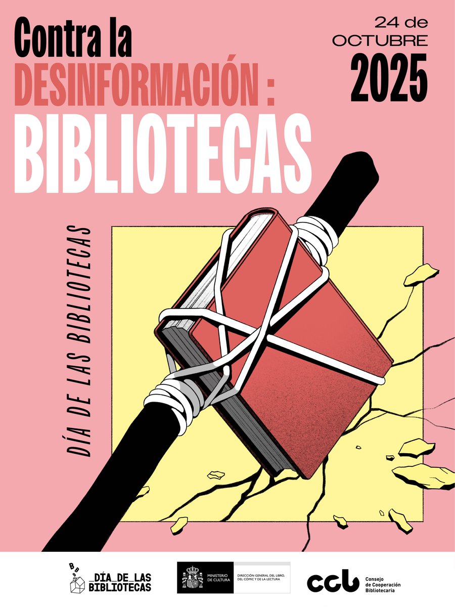 📢 Tenemos el placer de anunciaros la programación de diversas actividades por el #DíadelasBibliotecas 📚 que se celebrarán en la <a href="/BNE_biblioteca/">Biblioteca Nacional de España</a>, <a href="/PatrimNacional/">Patrimonio Nacional</a>, las Bibliotecas Públicas del Estado, las bibliotecas de <a href="/biblio_museos/">BIMUS - Bibliotecas de Museos Estatales</a> ... y más.
En 👇
cultura.gob.es/cultura/areas/…