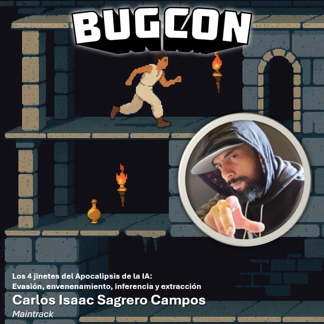 BugCON's tweet image. ☣️#Maintrack #BugCON☣️ ¿crees saber todo sobre ataques a la IA porque leíste unos papers de prompt injection?, para allí; porque eso es sólo el comienzo