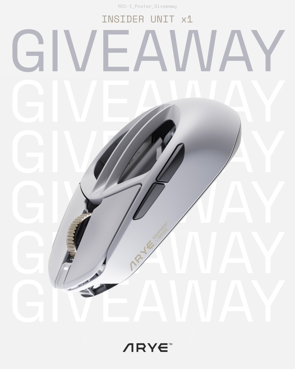 ValorantUpdated's tweet image. • ARYE x Valorant Updates GIVEAWAY •
We're giving away the new ARYE RCC-1: The ultimate claw grip control mouse.
To enter:
1⃣Follow @ValorantUpdated and @AryeGear
2⃣Like and Retweet this post
3⃣Tag one friend in the replies
• One Winner 🔥
🌎 Ships WORLDWIDE 🌍
❗️Ends…