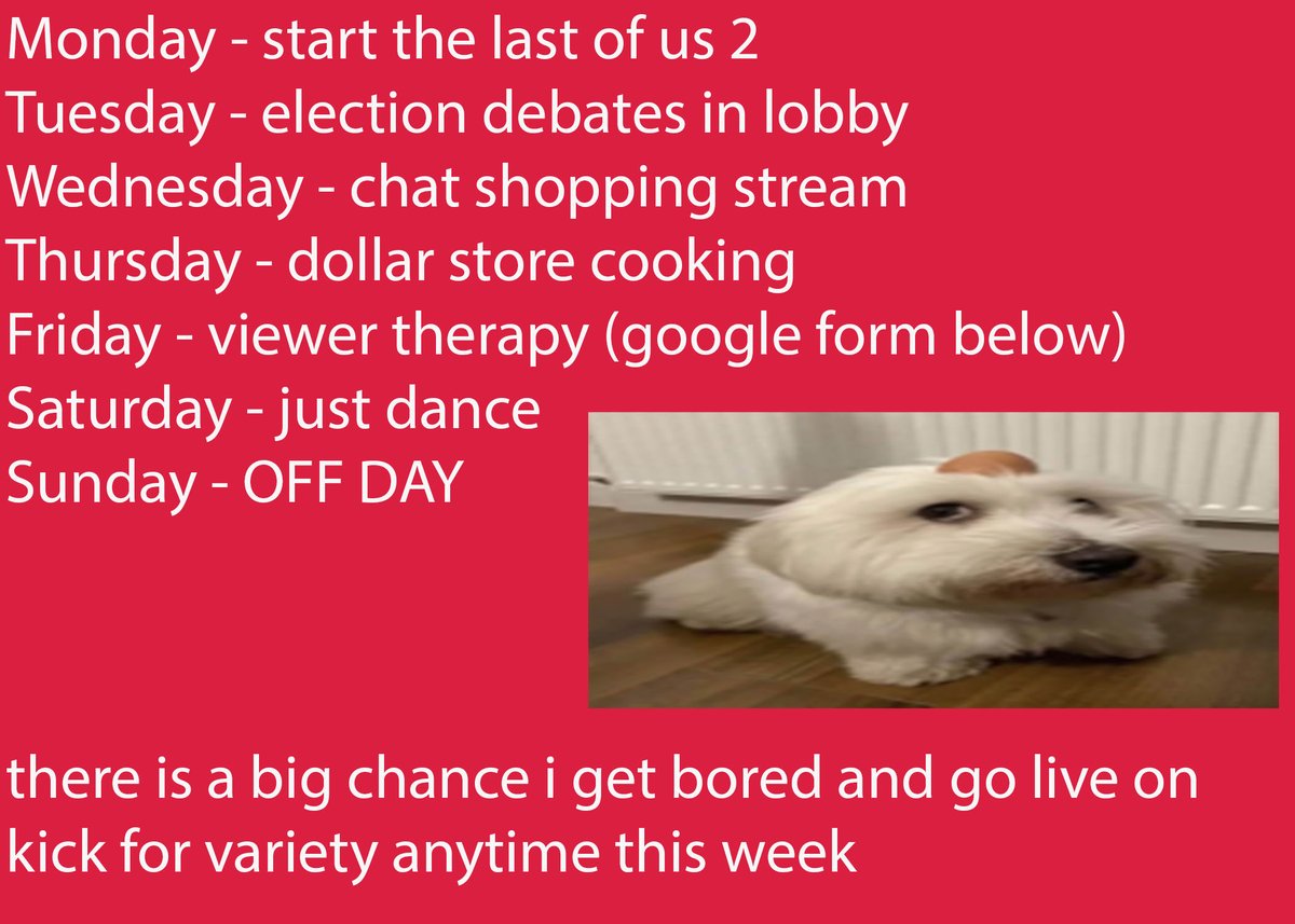 BroadCastGGFF's tweet image. schedule. surely one of these things will happen this week ((form in post below))