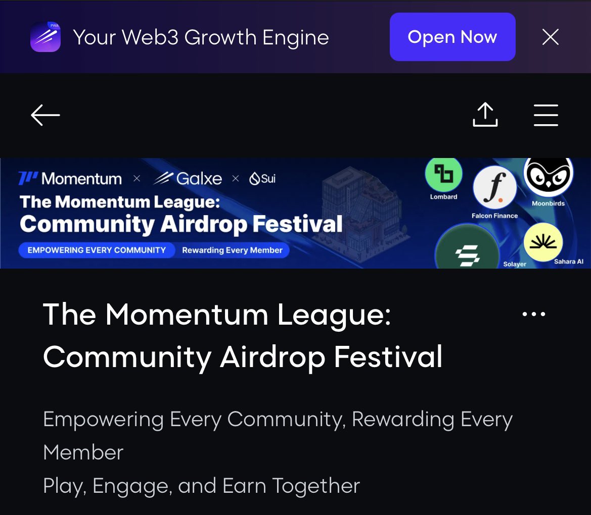 thisnexfour's tweet image. 🎮 New Campaign
@MMTFinance x @Galxe 

💾 Partners 
@buidlpad 
@solayer_labs 
@SaharaLabsAI 
@Lombard_Finance 
@FalconStable 

Momentum Finance just kicked off a fresh Galxe quest, and they’re dropping 1,000 exclusive Deed NFTs for participants who complete the tasks.

🎮 Runs…