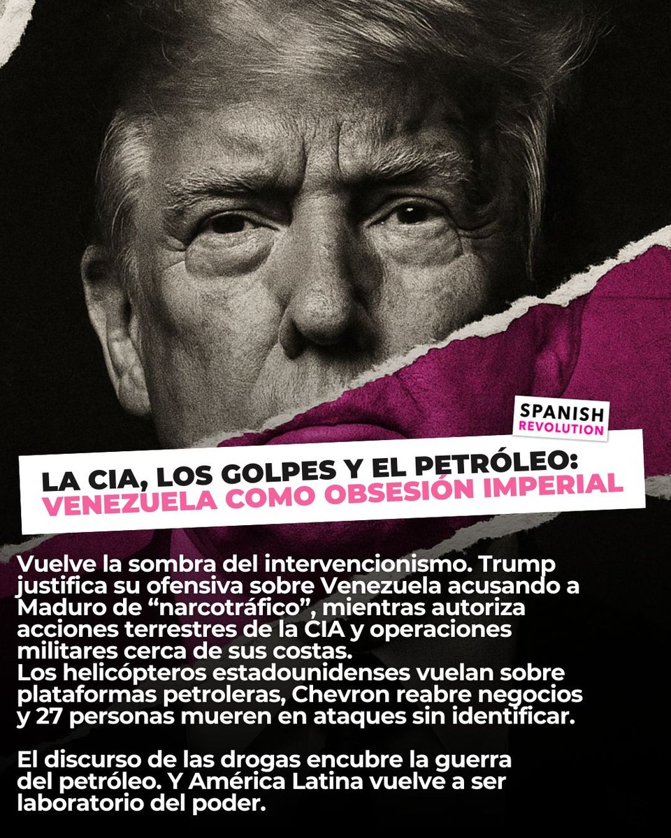*LA GUERRA SEGÚN TRUMP*

Donald Trump ha vuelto a encender la maquinaria bélica estadounidense.
Ha autorizado operaciones encubiertas de la CIA en Venezuela, desplegado 10.000 soldados en el Caribe y multiplicado por tres el gasto militar hasta 1,2 billones de dólares.