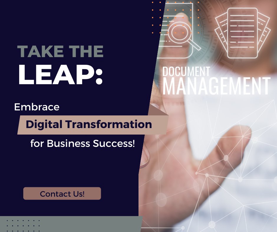 Docutrend's tweet image. Go digital, go smarter! Transform your workflows, reduce costs &amp;amp; improve customer satisfaction with our document management solutions. The future of business starts here. 

#TransformYourBusiness #DigitalRevolution