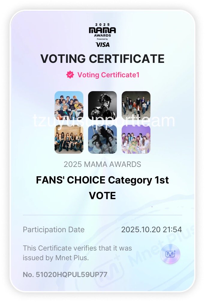 TzuSupportTeam's tweet image. Let's vote for TWICE 💙
1 RT = 1 VOTE
I vote for #TWICE at #2025MAMAVOTE