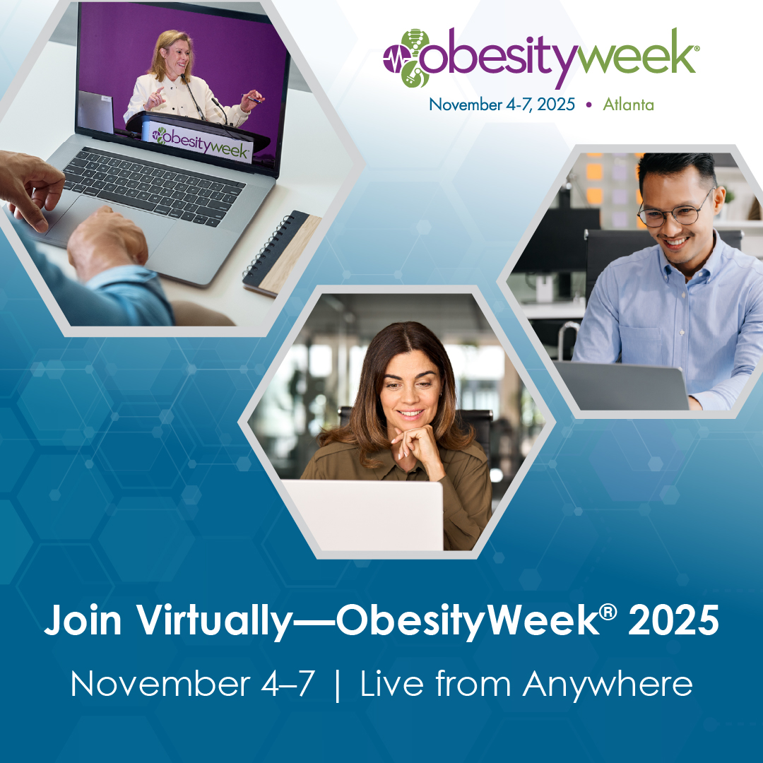 ObesityWeek's tweet image. The world’s leading obesity conference is almost here. Join ObesityWeek® 2025 virtually and access 250+ sessions, live Q&amp;amp;As, and interactive discussions with global experts. Be part of the innovation—no travel required.

#ObesityWeek2025 #OW2025 #VirtualConference #ObesityScience