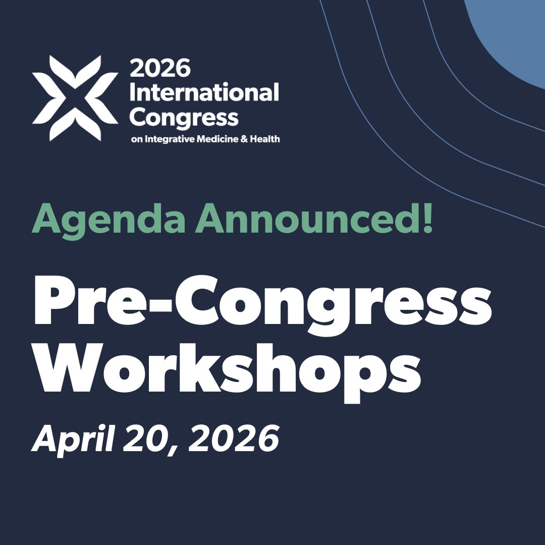 Discover the Pre-Congress Workshops available for the 2026 International Congress! Register for one of these impactful and experiential 3 hour sessions scheduled for April 20, 2026. ow.ly/hvZp50X9sOC #IMCongress #integrativehealth #healthcare