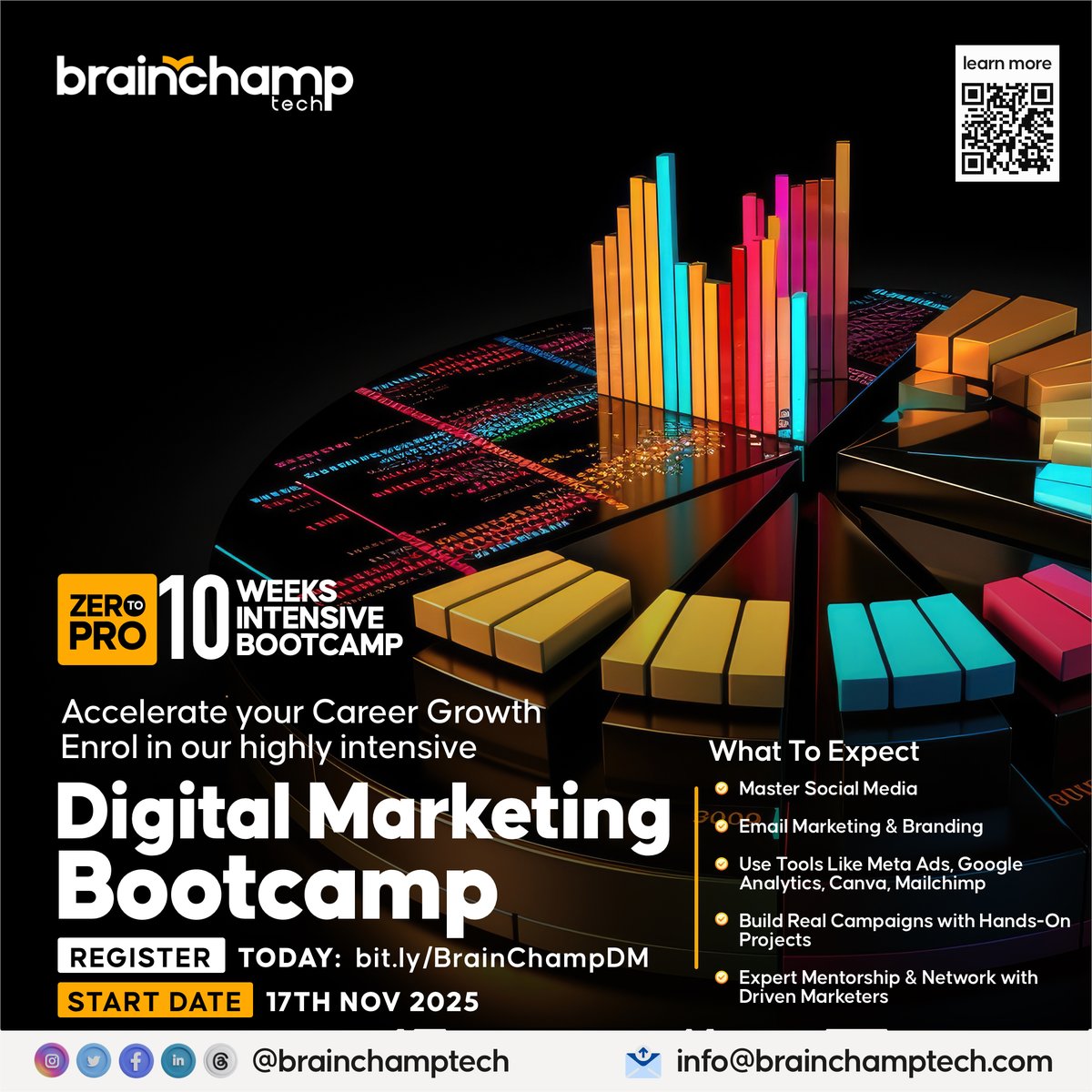 brainchamptechy's tweet photo. 🚀 Launch Your Digital Marketing Career This Fall

Starts November 17, 2025

Ready to master the skills top marketers use every day? 

Join our hands-on, career-focused program and become a pro at Social Media, Email Marketing, and Branding—backed by real tools, real projects,... https://t.co/y2QViY4q4I