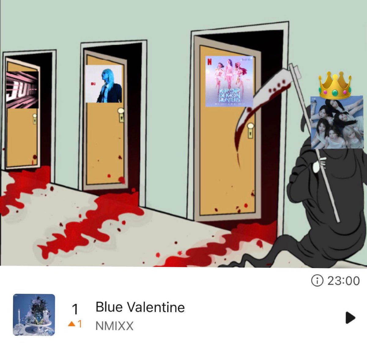 solacesrj's tweet image. “Blue Valentine” peaked at #1 on the Melon Top 100 chart‼️