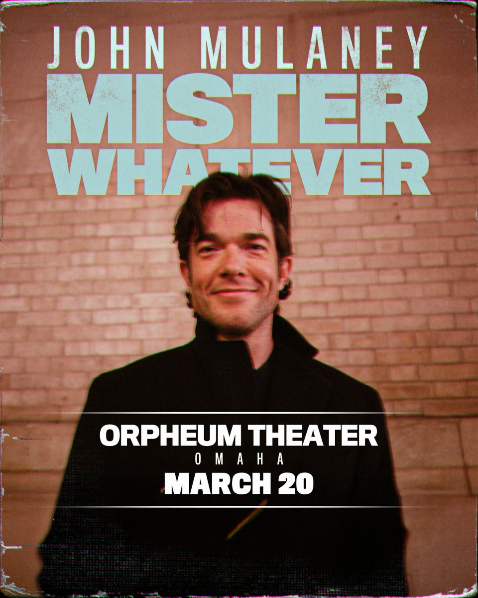 JUST ANNOUNCED 🔊 

John Mulaney is coming to the Orpheum in March 20 ☘️ 

🎫 Tickets start at $96 and go on sale Friday, Oct. 24 at 10 AM at bit.ly/43o8HKU

P.S. Join us for our preshow happy hour 🍸 Enjoy discounted drinks and free appetizers before the show! Add the