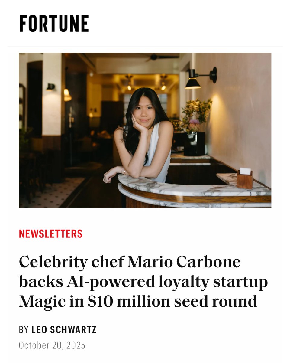 juliechentweets's tweet image. After a year of quietly powering some of the best restaurants, we’re finally introducing Magic — the personalization engine for real world experiences.
Our first product, Loyalist, is live in hundreds of restaurants in 40+ cities like CARBONE, Momofuku, Le Bernardin, and COTE.