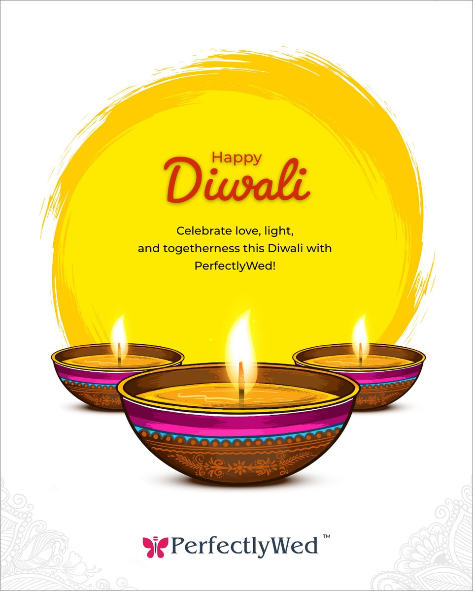 ✨ Light up your celebrations with love, laughter, and endless joy! PerfectlyWed wishes you a sparkling and blissful Diwali filled with new beginnings. 💛🪔 
#happydiwali2025  #HappyDiwali