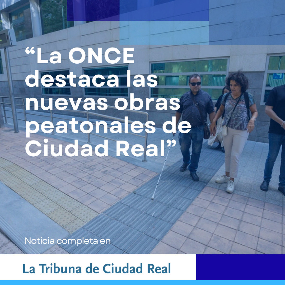 Una #CiudadRealMejor para todos 

La  ONCE destaca las nuevas obras peatonales que mejoran la movilidad y la inclusión.

Desde el Partido Popular, seguimos apostando por una ciudad pensada para las personas