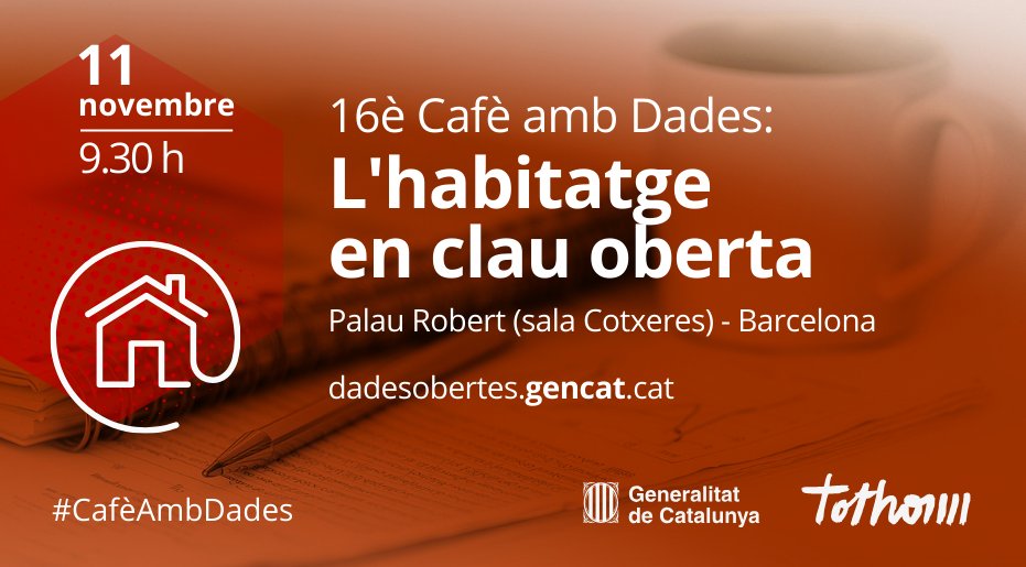 ☕ Torna el Cafè amb dades! Connecta’t amb experts i administra­cions per parlar d’habitatge i obertura de dades. Inspira’t, comparteix i aprèn de noves experiències de reutilització!
#CafèAmbDades #habitatge
👉 Inscriu-t'hi! gen.cat/4ndHTEe