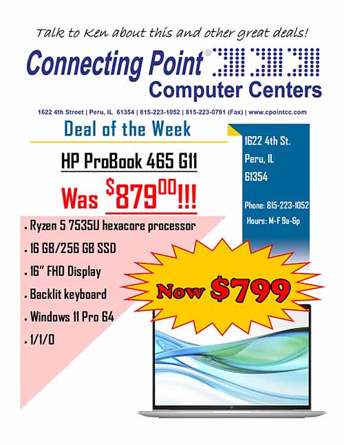 cpointccivnet's tweet image. POTW 10-20-25 HP ProBook 465 G11 cpointcc.com/blog/1560-potw… #computerdealers #connectingpoint
