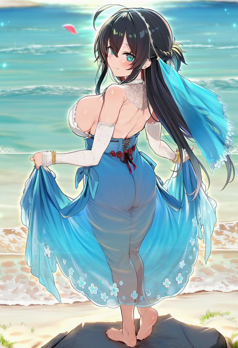 よその娘です、お借りしました。
村雨ユイ@M21685004さんの秋乃夜 詩衣ちゃんです。流れに乗り遅れた感はありますが、水着を見たらつい着てほしくなったので。
幸せな結婚式上げて欲しいという願望。 