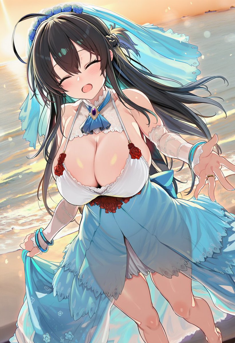 よその娘です、お借りしました。
村雨ユイ@M21685004さんの秋乃夜 詩衣ちゃんです。流れに乗り遅れた感はありますが、水着を見たらつい着てほしくなったので。
幸せな結婚式上げて欲しいという願望。 