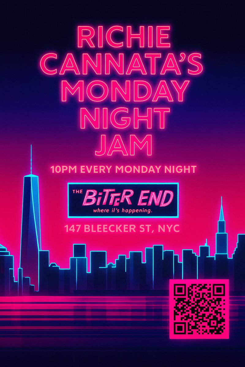 Rolling into The Bitter End tonight for Richie Cannata’s Monday Night Jam ⚡️
Danny Kean on keys, band’s on fire — NYC’s gonna feel this one 🔥
10PM | 147 Bleecker St
#MondayNightJam #TheBitterEnd #NYC #LiveMusic