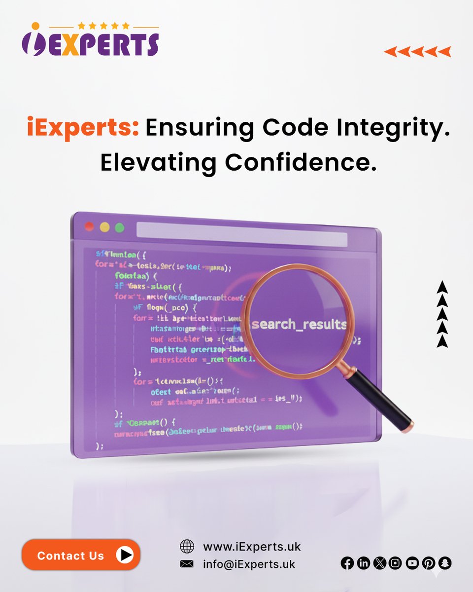 iExperts10's tweet image. 🔍 iExperts helps you build stronger, safer code through expert review and smart automation .making it clean, reliable, and secure. 🛡️
👉 iexperts.uk/Services/33TPC…
#iExperts #CyberSecurity #CodeReview #SecureCode