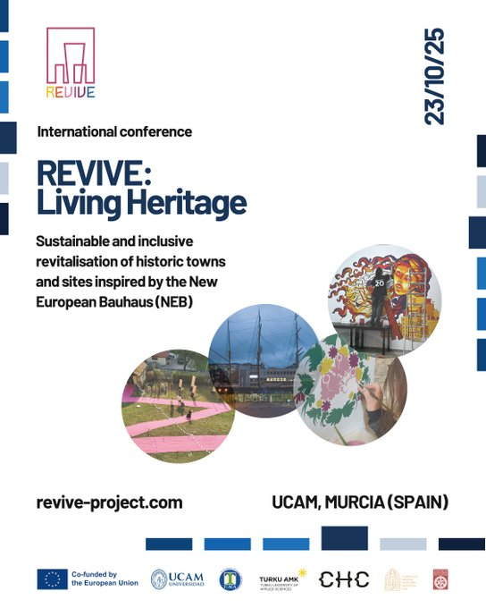 📅 Este jueves celebramos en la @ucam la conferencia internacional REVIVE

💬 Este proyecto <a href="/europe_creative/">Creative Europe</a> se ha centrado en revitalizar ciudades y espacios históricos, inspirándose en la Nueva Bauhaus, a través de jóvenes artistas europeos

🔗 Más info: eventos.ucam.edu/140290/detail/…