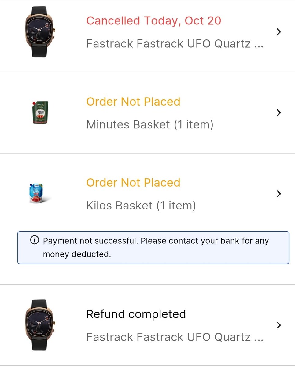 supan3006's tweet photo. I ordered the Fastrack UFO watch from @Flipkart on two separate occasions, and both times an incorrect item was delivered. This has resulted in a significant waste of time. I am extremely disappointed with the service. https://t.co/lcKZc3iPdl