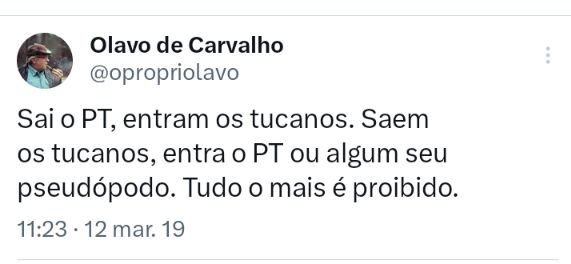 Prof Olavo profético 🤗

Ciro já passou por tantos partidos. Agora voltando ao PSDB .
O Brasil não muda , só recicla os atores.
Só não esqueça,o Ciro não trocou de time, só a camisa. 😉

Acorda Brasil