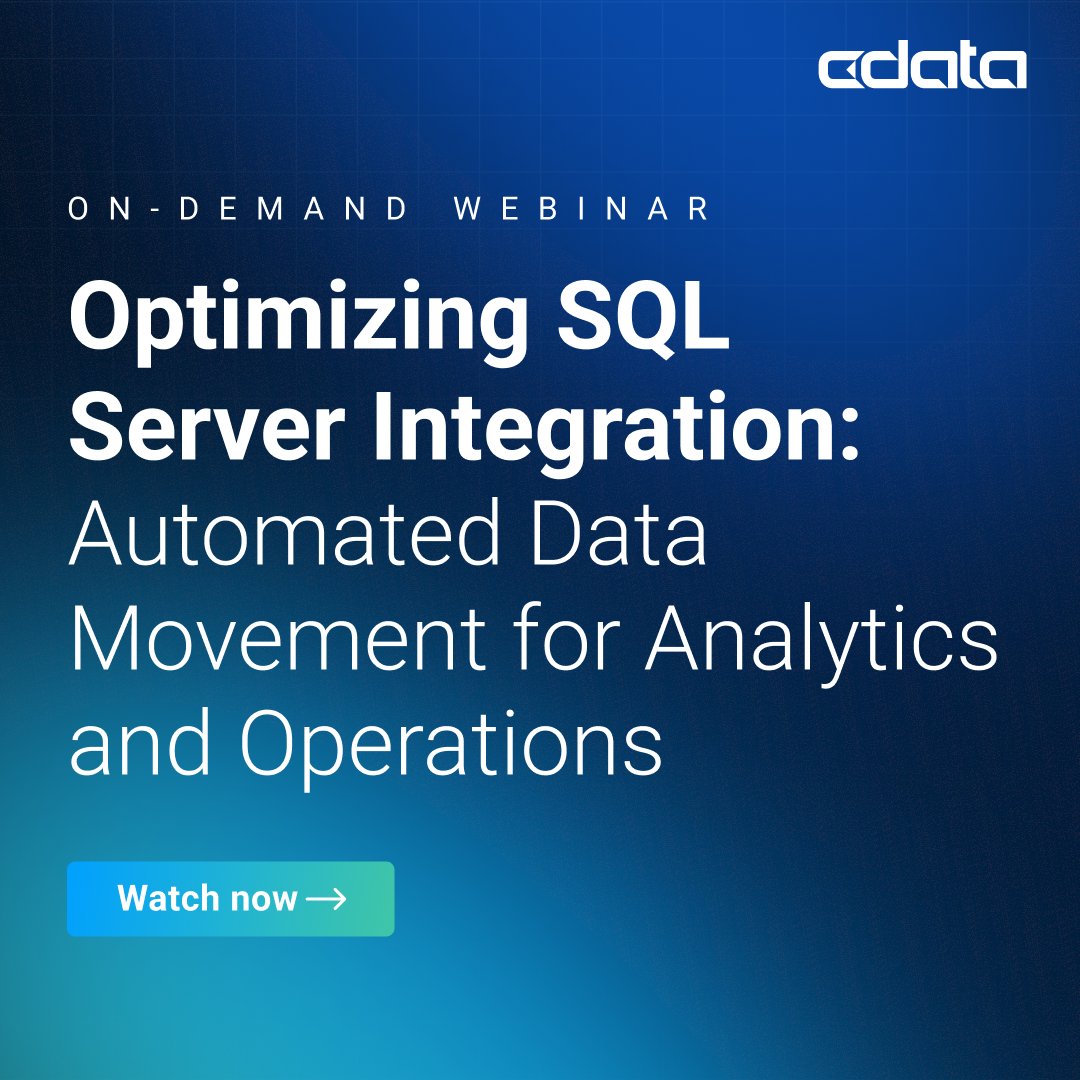 cdatasoftware's tweet image. SSIS slowing you down? ⚙️ Discover how CData streamlines SQL Server integration with CDC, Reverse ETL, and schema auto-handling: bit.ly/3IVoXMu
#CData #DataIntegration #SQLServer #DataOps #MicrosoftFabric #OnDemand
