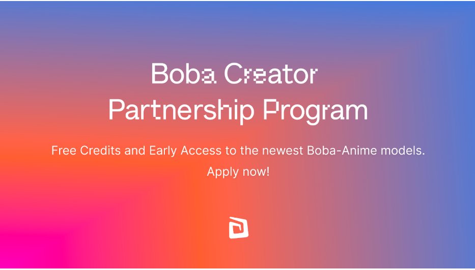 future_coded's tweet image. @BobaVideo just dropped their Creative Partner Program (CCP) - and it comes with full access to the brand new 1.4 model.

If you’re into AI video creation, this is something you don’t want to miss.
I’ve got a special invite link for you 👇

👉 Apply here: forms.gle/6VzbkBzeX3ZS1E……