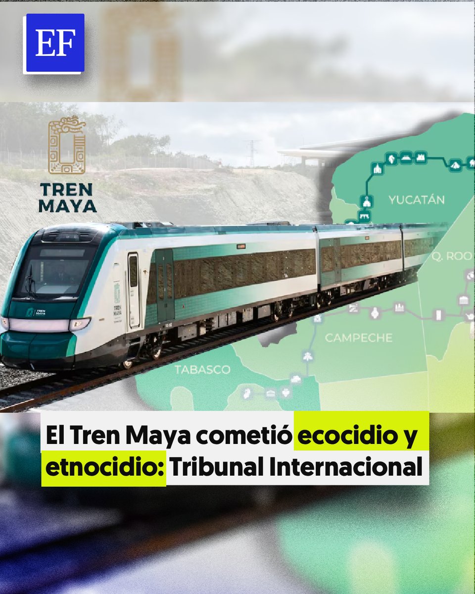 ElFinanciero_Mx's tweet image. 🚨 &quot;Se constataron los daños irreversibles&quot;: El Tribunal Internacional ratificó la sentencia en la que considera que el Tren Maya violó derechos de naturaleza y de pueblos mayas

elfinanciero.com.mx/empresas/2025/…
