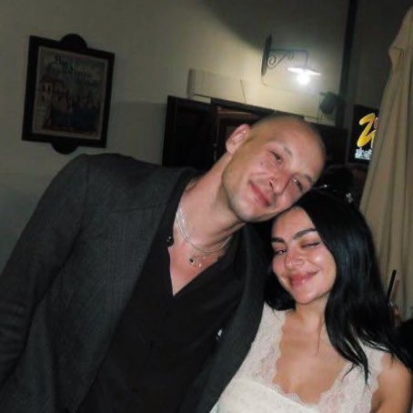 george resting his cheek on charli’s head &lt;3