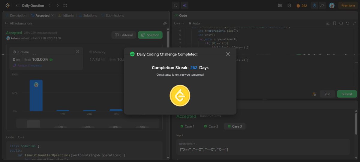 mystic_decoder's tweet image. Day 113
- Leetcode potd
- 2 codeforces problems
- Project
- 🪔
Do connect and join the grind! 🔥 #nDaysOfCode #MERNStack #DSA #BuildInPublic #CodingJourney