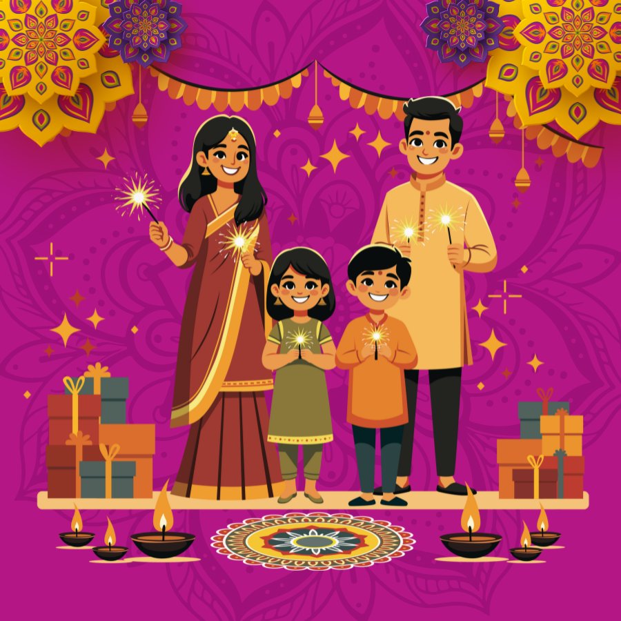 Light a lamp of happiness, break the chain of sorrows, and may your life shine bright and blissful.

#HappyDiwali 🪔💫