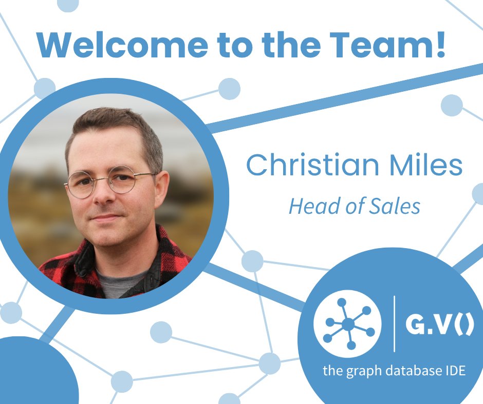 gdotv_ltd's tweet image. Christian Miles has joined the G.V() team as our new Head of Sales! 
Christian has been working with graph tech since 2012 & he holds a MSci in Maths & CompSci, so he's not like one of those regular sales guys, he’s a nerdy sales guy.
Welcome to the team, Christian! 
#graphviz