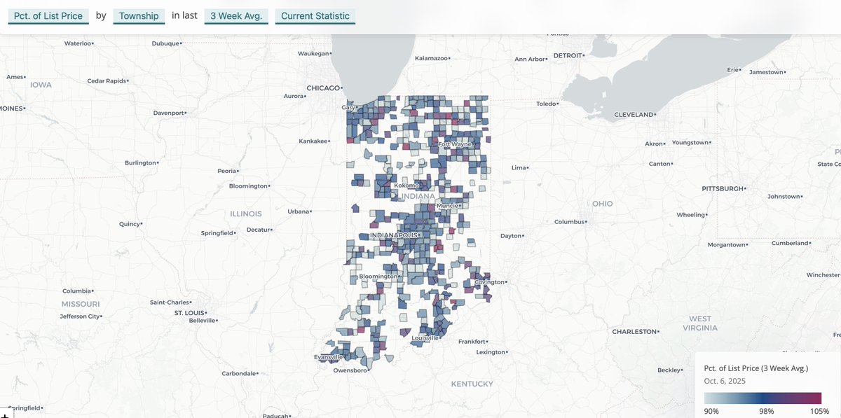 #MondayMap Top five townships for sales-to-list ratio: 1 in Lake County and 4 in Indy Metro. Read more: data.indianarealtors.com/reports/storie…