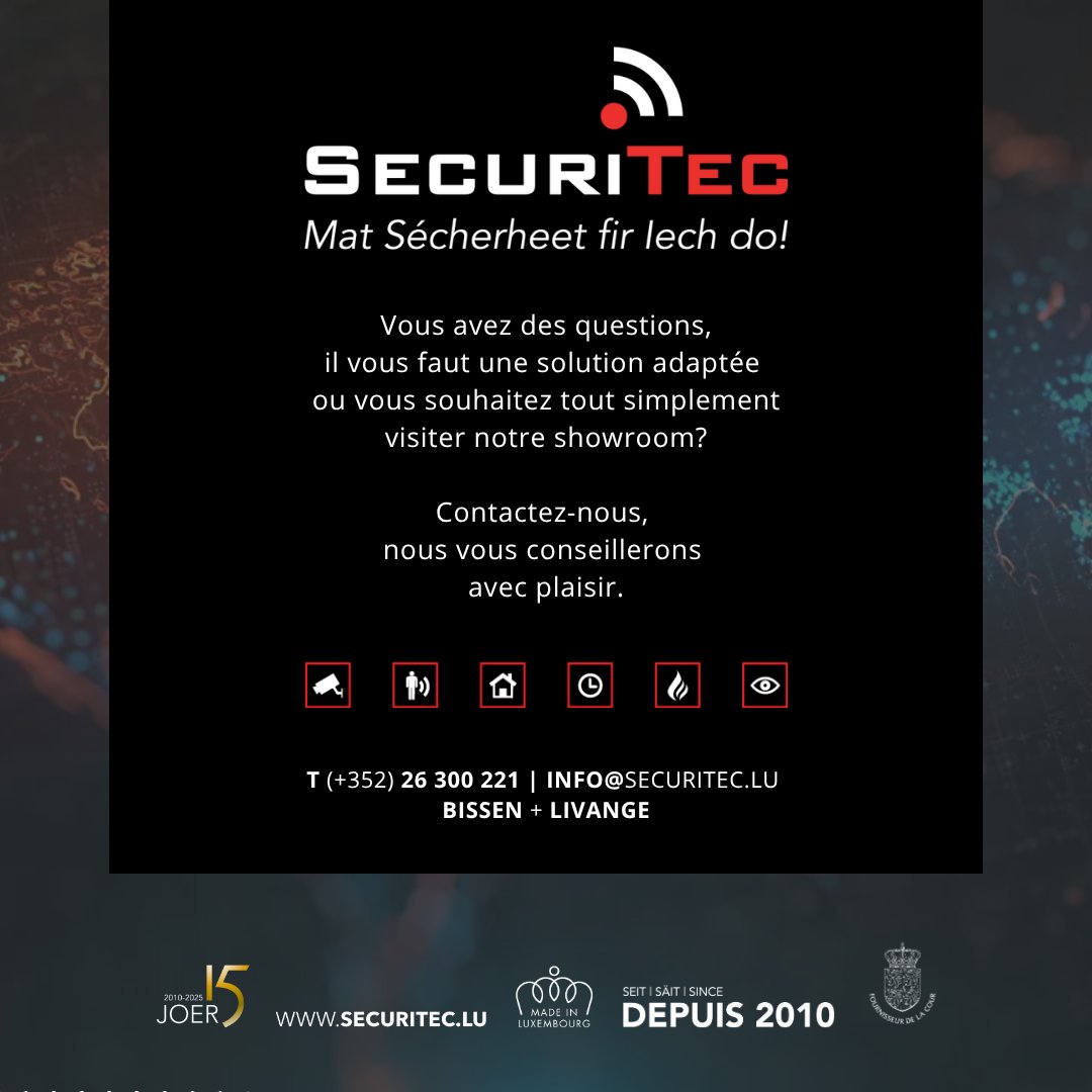 SecuriTec_lu's tweet photo. Aujourd'hui: Winkhaus blueCompact. Simple. Flexible. Intelligent. Le système de fermeture avec l'application gratuite.   SecuriTec - Mat Sécherheet fir Iech do.  #Winkhaus #blueCompact #Sicherheit #SmartHome #Zutrittskontrolle #Sicherheitslösung #CosySeason https://t.co/B7Z1JVsqKZ