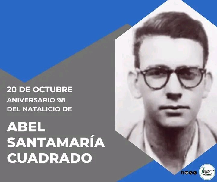 #AnapCuba
Evocamos a Abel Santamaría Cuadrado quien fue calificado por #FidelPorSiempre como el más generoso, querido e intrépido de nuestros jóvenes, nació el 20 de  octubre de 1927 en Encrucijada, provincia de Las Villas. 
#CubaViveEnSuHistoria