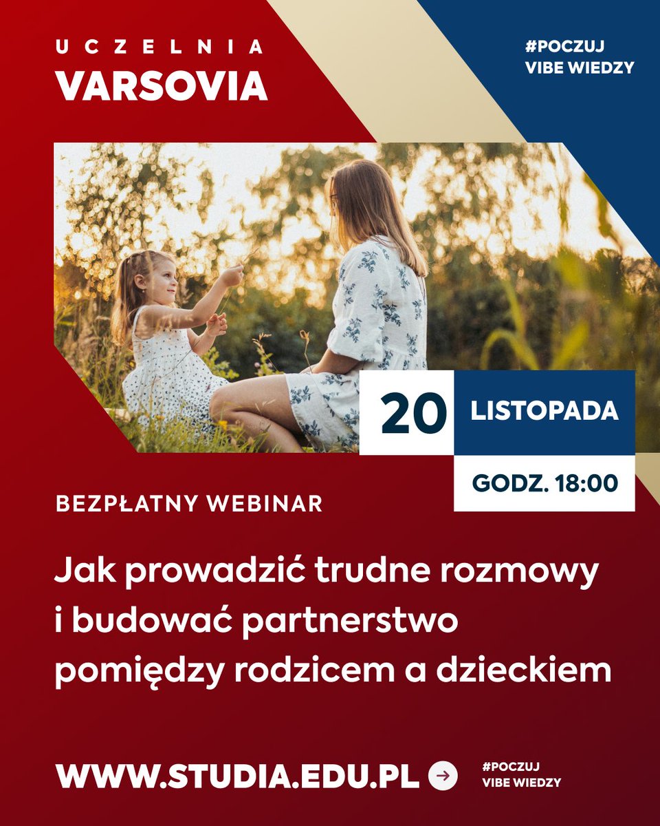 Jak rozmawiać z dzieckiem, gdy pojawiają się trudne emocje lub kryzysy? 👂💬

Dołącz do bezpłatnego webinaru online z CERTYFIKATEM:
„Jak prowadzić trudne rozmowy i budować partnerstwo pomiędzy rodzicem a dzieckiem”

🗓️ Data: 20.11.2025
⏰ Godzina: 18:00
💻 Online – możesz